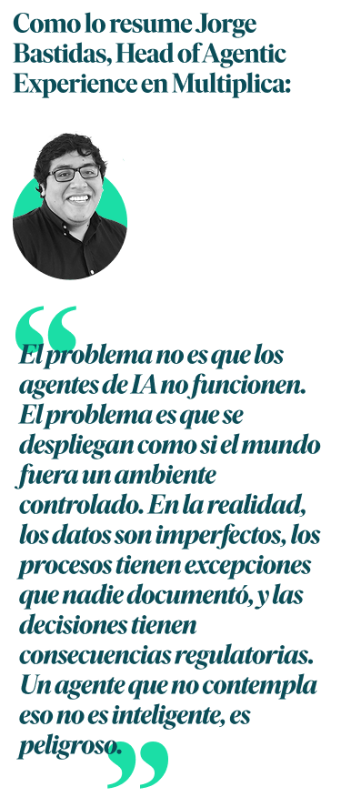 Como lo resume Jorge Bastidas, Head of Agentic Experience en Multiplica: 
